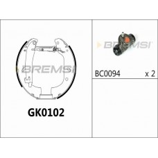 GK0102 BREMSI Комплект гальмівних колодок