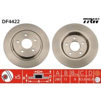 DF4422 TRW Гальмівний диск