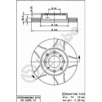 09.5285.75 BREMBO Гальмівний диск