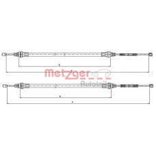 10.9336 METZGER Тросик, cтояночный тормоз