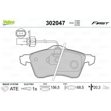 302047 VALEO КомплеК т гальмівних колодок, дискове гальмо