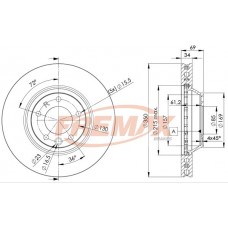 BD3324 FREMAX BRAKE DISC HIGH CARBON, RIGHT