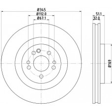 8DD 355 107-221 HELLA Гальмівний диск