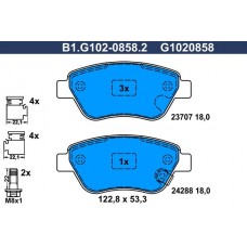 B1.G102-0858.2 GALFER Комплект гальмівних колодок дисковий гальм