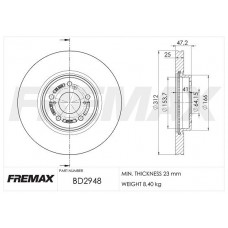 BD-2948 FREMAX Гальмівний диск