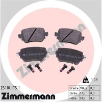 25110.175.1 ZIMMERMANN Комплект гальмівних колодок дисковий гальм