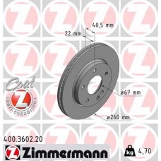 400.3602.20 ZIMMERMANN Гальмівний диск