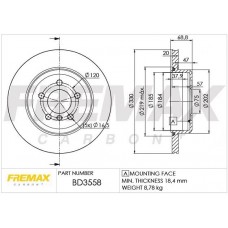 BD-3558 FREMAX Гальмівний диск