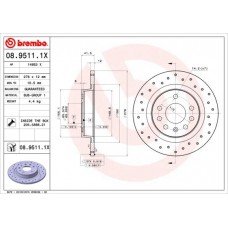08.9511.1X BREMBO Гальмівний диск