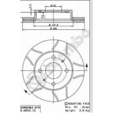 09.6943.75 BREMBO Гальмівний диск