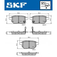 VKBP 90282 A SKF Комплект гальмівних колодок дисковий гальм