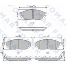 FO 242281 FOMAR Friction Комплект гальмівних колодок дисковий гальм