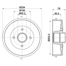 8DT 355 301-401 HELLA PAGID Гальмівний барабан