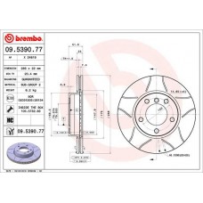 09.5390.77 BREMBO Гальмівний диск