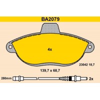 BA2079 BARUM Комплект гальмівних колодок дисковий гальм