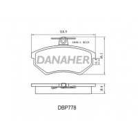 DBP778 DANAHER Комплект гальмівних колодок дисковий гальм