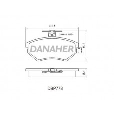 DBP778 DANAHER Комплект гальмівних колодок дисковий гальм