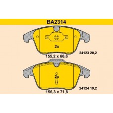 BA2314 BARUM Комплект гальмівних колодок дисковий гальм