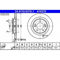 24.0110-0370.1 ATE Гальмівний диск