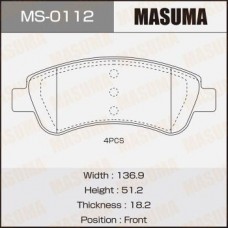 MS-0112 MASUMA Комплект гальмівних колодок
