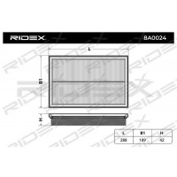 8A0024 RIDEX Повітряний фільтр
