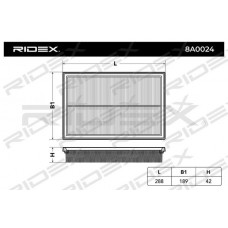 8A0024 RIDEX Повітряний фільтр