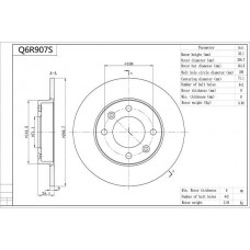 Q6R907S AISIN Гальмівний диск