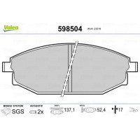 598504 VALEO Комплект гальмівних колодок дисковий гальм