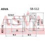 SB-S12 ASVA Шарнирный комплект, Привідний вал