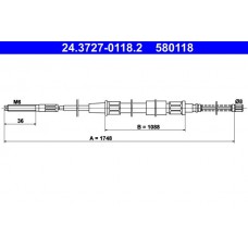 24.3727-0118.2 ATE Тросик, cтояночный тормоз