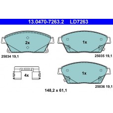 13.0470-7263.2 ATE КомплеК т гальмівних колодок, дискове гальмо