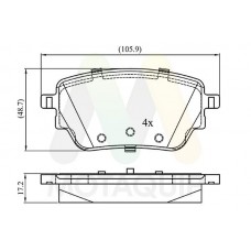 LVXL2073 MOTAQUIP Комплект гальмівних колодок дисковий гальм