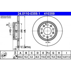 24.0110-0359.1 ATE Гальмівний диск