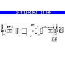 24.5162-0390.3 ATE Гальмівний шланг