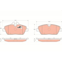 GDB1611 TRW Комплект гальмівних колодок дисковий гальм