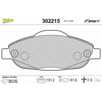 302215 VALEO Комплект гальмівних колодок дисковий гальм