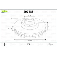 297485 VALEO Гальмівний диск