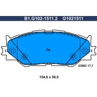 B1.G102-1511.2 GALFER Комплект гальмівних колодок дисковий гальм