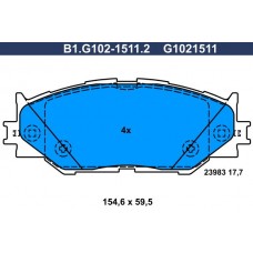 B1.G102-1511.2 GALFER Комплект гальмівних колодок дисковий гальм