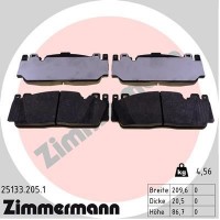 25133.205.1 ZIMMERMANN Комплект гальмівних колодок дисковий гальм