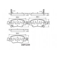 DBP2206 DANAHER Комплект гальмівних колодок дисковий гальм