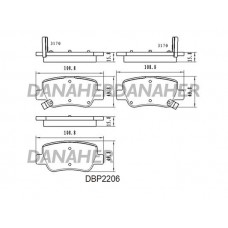 DBP2206 DANAHER Комплект гальмівних колодок дисковий гальм
