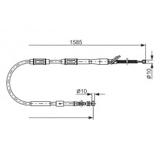 1 987 477 413 BOSCH Тросик, cтояночный тормоз