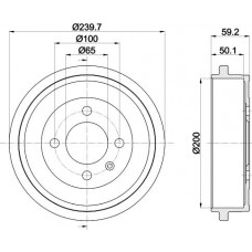 8DT 355 301-571 HELLA PAGID Гальмівний барабан
