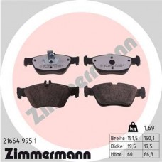 21664.995.1 ZIMMERMANN Комплект гальмівних колодок дисковий гальм