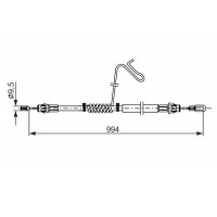 1 987 482 882 BOSCH Тросик, cтояночный тормоз