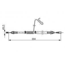 1 987 482 882 BOSCH Тросик, cтояночный тормоз