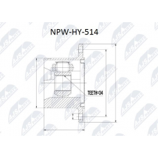 NPW-HY-514 NTY Шарнирный комплект, Привідний вал