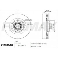 BD-5071 FREMAX Гальмівний диск