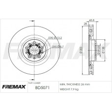 BD-5071 FREMAX Гальмівний диск